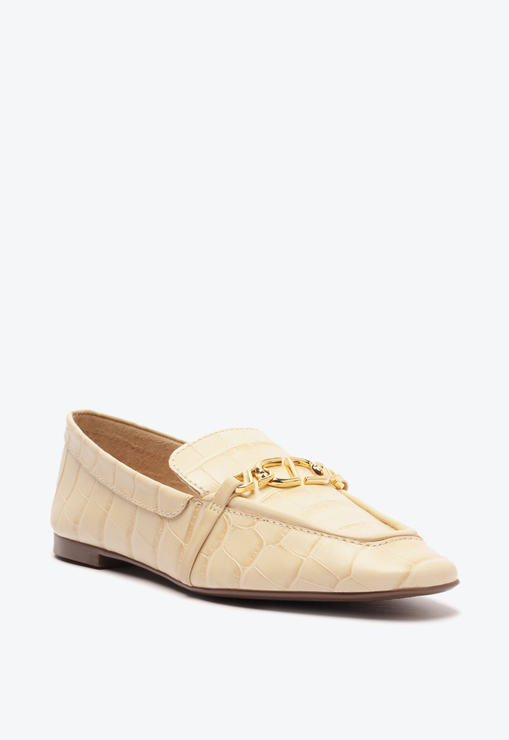 Mocassim Croco Enfeite Branco