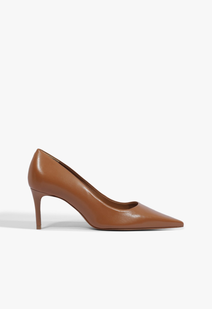 Scarpin Stiletto Salto Baixo Marrom