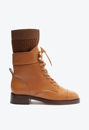 Bota Marrom Schutz Salto Baixo Couro