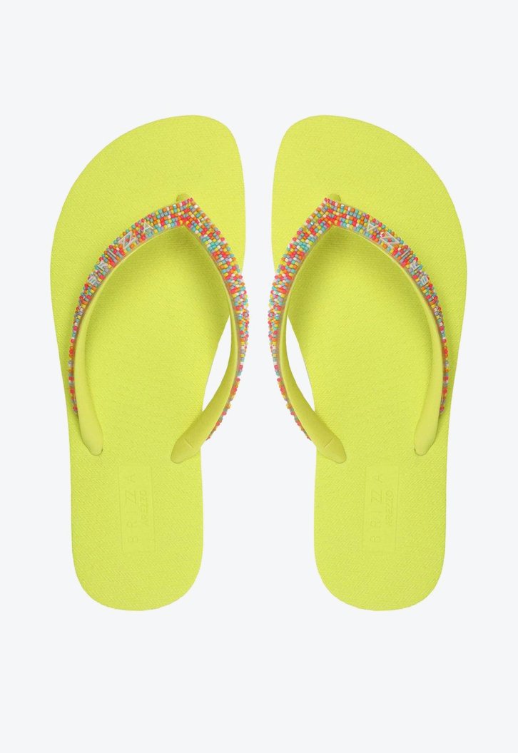 Chinelo De Dedo Amarelo Brizza Tiras Coloridas