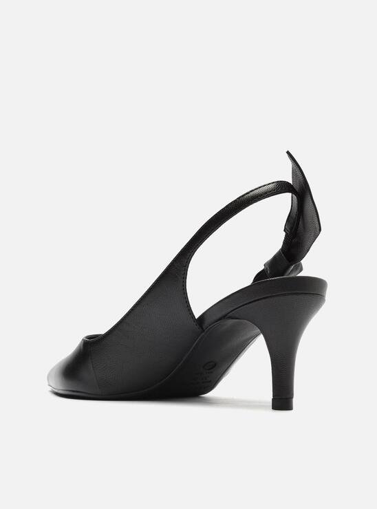 SCARPIN PRETO AREZZO COURO SALTO FINO SLINGBACK NÓ