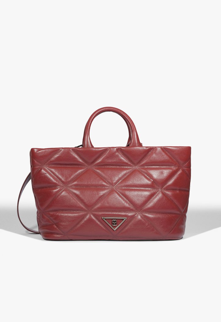 Bolsa Geométrica Couro Vermelha
