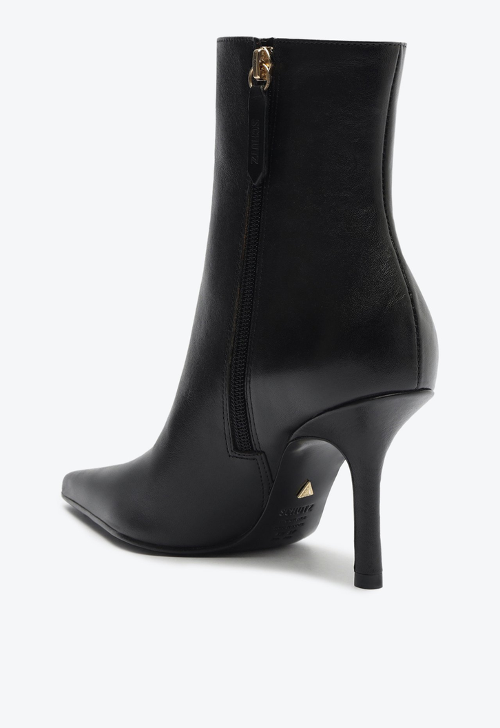 Bota Raffaela Stiletto Couro Preta