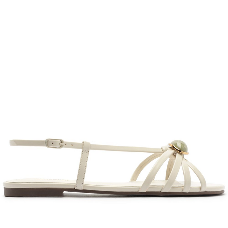 Sandália Fisherman Pedraria Branca