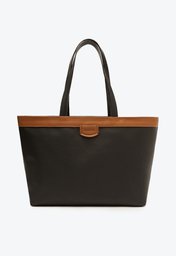 Bolsa Shopping Preta E Marrom Anacapri Grande Belle