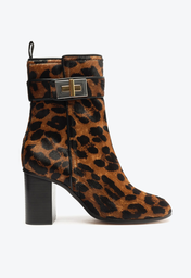 Bota Animal Print Schutz Salto Bloco Lucienne Fivela Onça