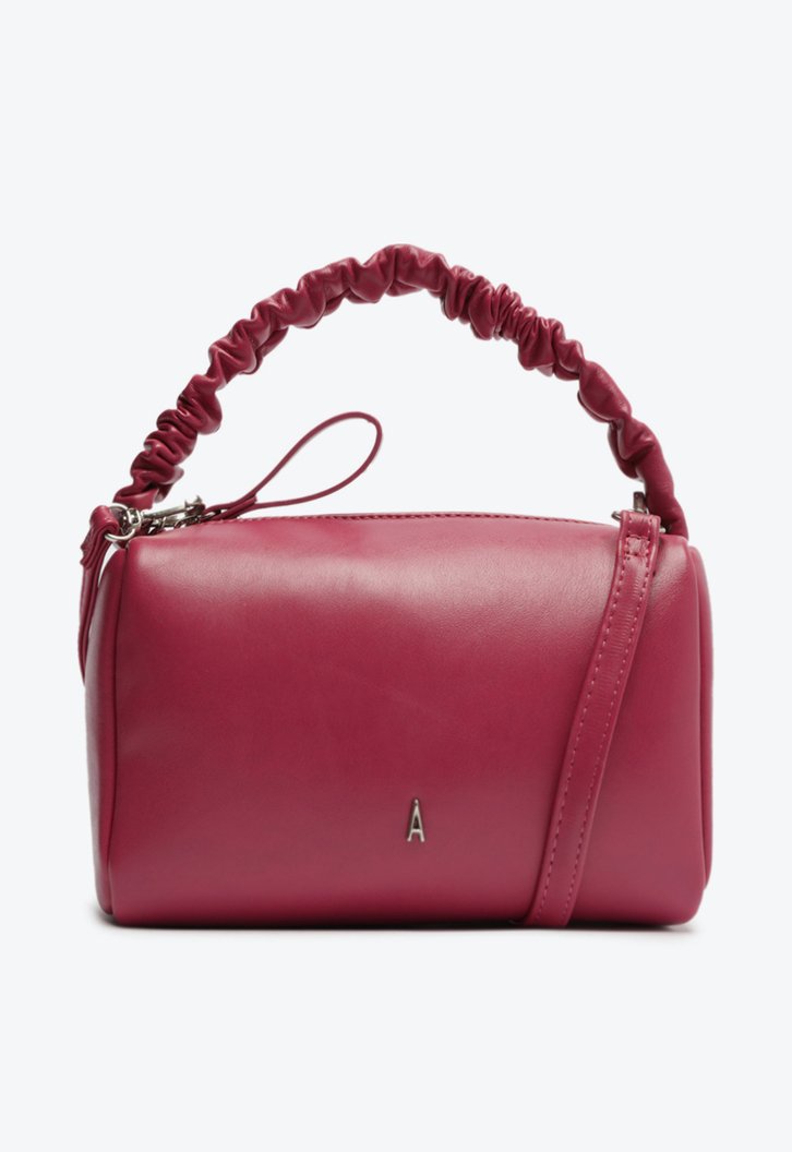 Bolsa Tiracolo Rosa Redonda Alça Franzida Pequena