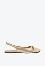 Sapatilha Dourada Anacapri Slingback Correntes