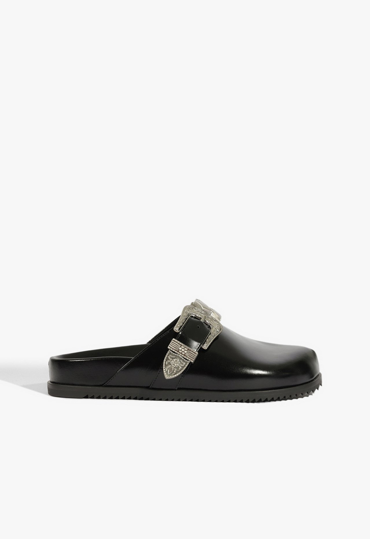 Clog Grace Couro Preto