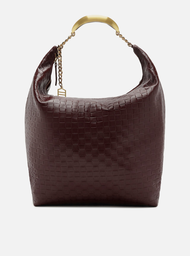 Bolsa Hobo Vermelha Arezzo Couro Tressê Grande Silvia Braz