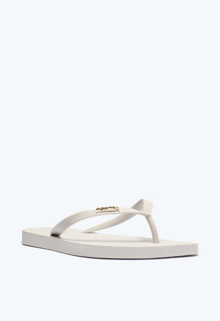 Chinelo de Dedo Branco Tiras Textura Brizza