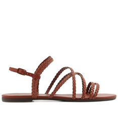 sandália rasteira trança marrom anacapri