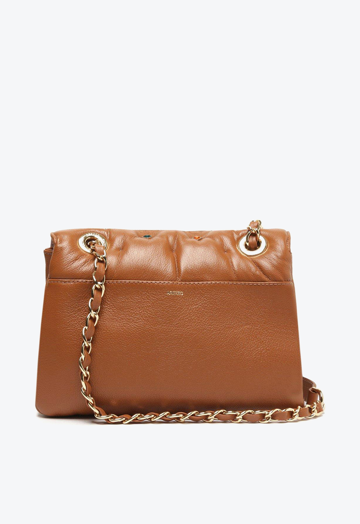 Bolsa Tiracolo Marrom Arezzo Couro Mizz Stones Média