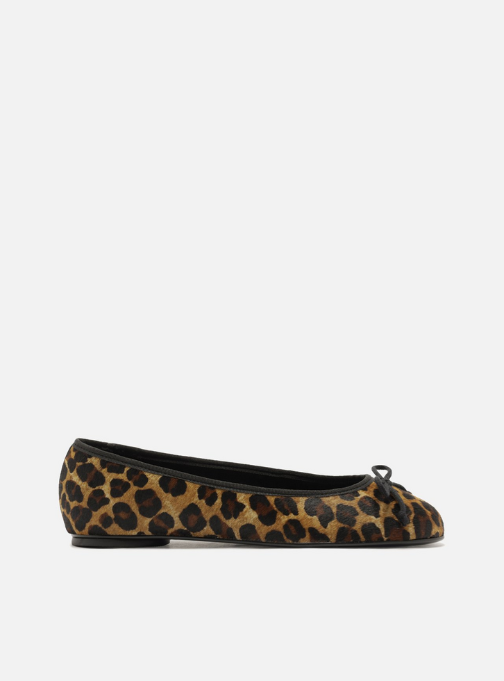 Sapatilha Animal Print Bico Redondo Lacinho
