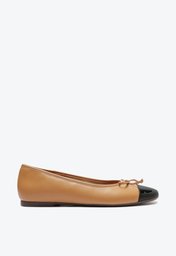 Sapatilha Marrom E Preta Anacapri Basic Laço Bicolor Bico Quadrado