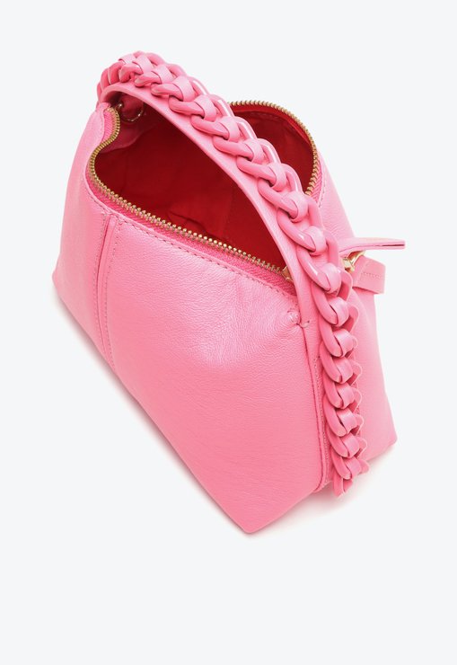 Bolsa Mini Hobo Randall Couro Rosa