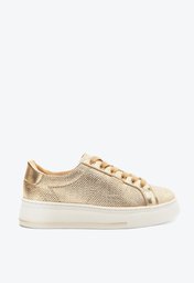 Tênis Flatform Dourado Anacapri Com Detalhe Na Sola