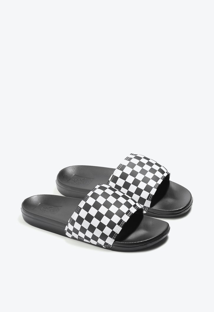 Chinelo Slide-On La Costa Checkerboard True White Black