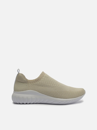 Tênis Slip On Creme Arezzo Knit Tratorado