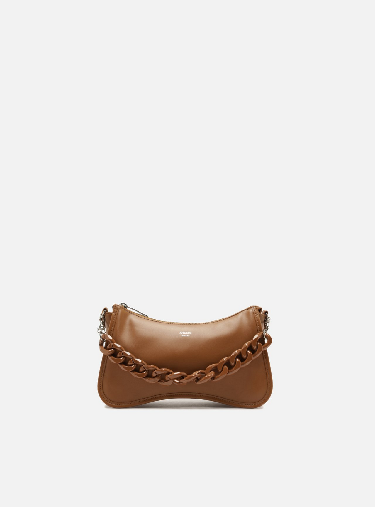 Bolsa Tiracolo Marrom Pequena Corrente
