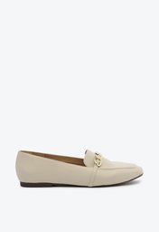 Mocassim Nude Anacapri Bico Quadrado Corrente