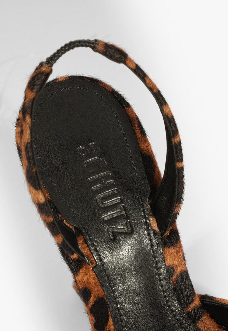 Slingback Couro Oncinha