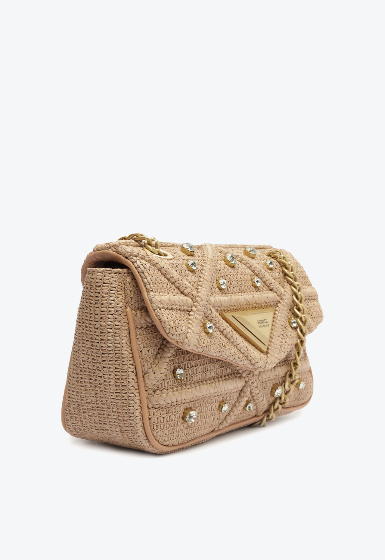 Bolsa Tiracolo Bege Schutz Média 944 Knotty Glam Ráfia | ZZ MALL