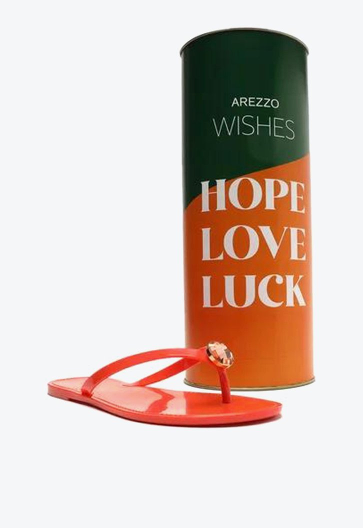 Chinelo Laranja Arezzo Injetado Pedra Wishes