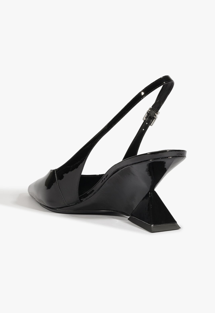 Slingback Verniz Preto