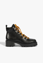 Bota Coturno Cano Baixo Couro Preto
