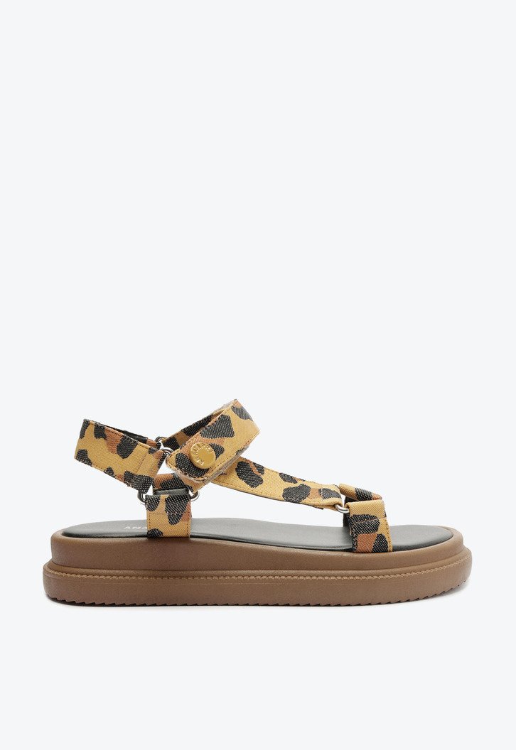 Sandália Papete Plataforma Animal Print Anacapri Diana Onça
