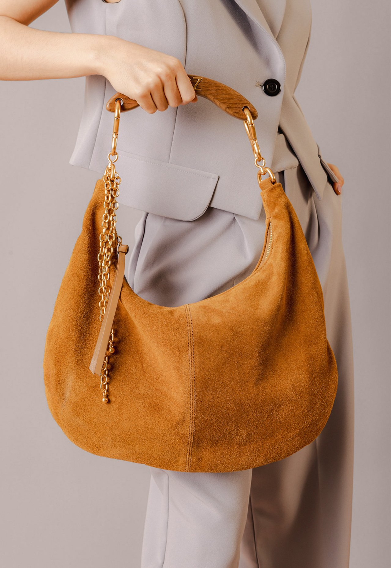 Bolsa Hobo Moonlight Grande Caramelo | ZZ MALL