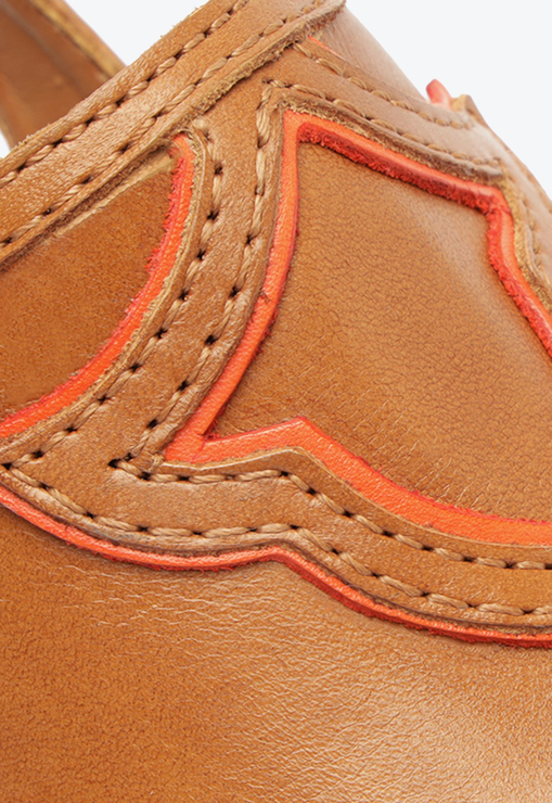 Mule Western Salto Bloco S-Adriana Couro Marrom