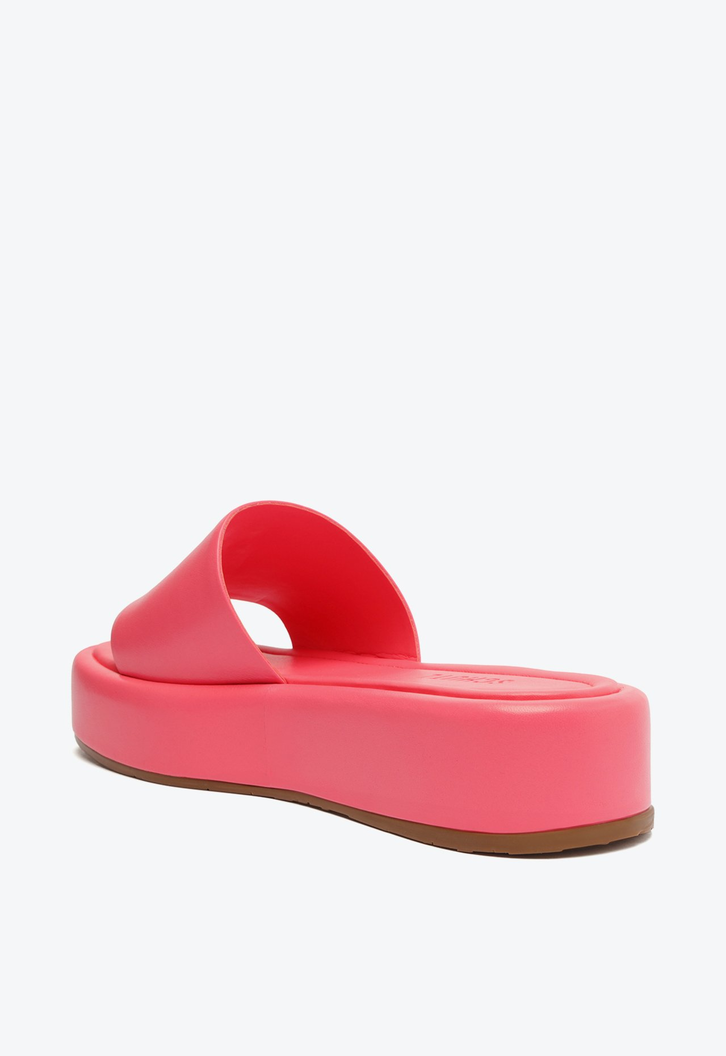 Sandália Plataforma Couro Rosa