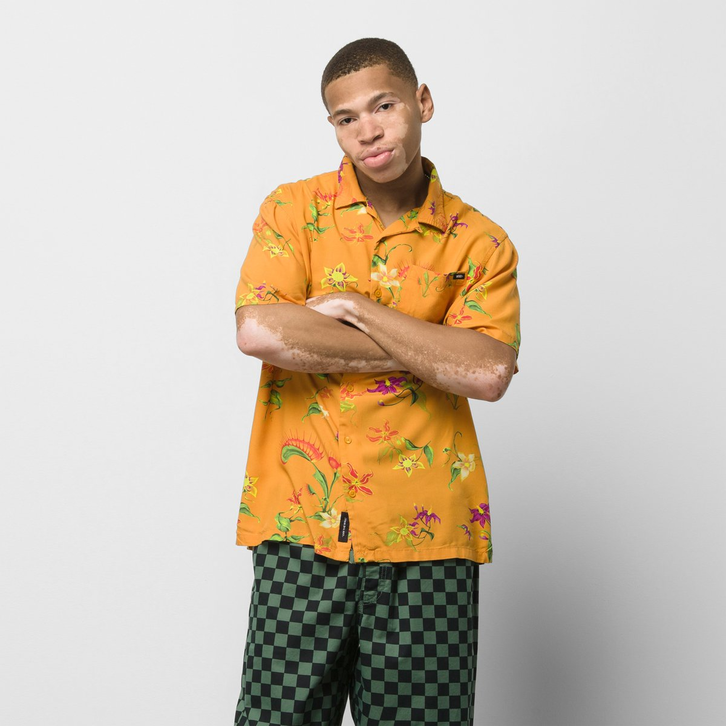 Camisa Vans Fatal Floral Ss Woven Golden Yellow