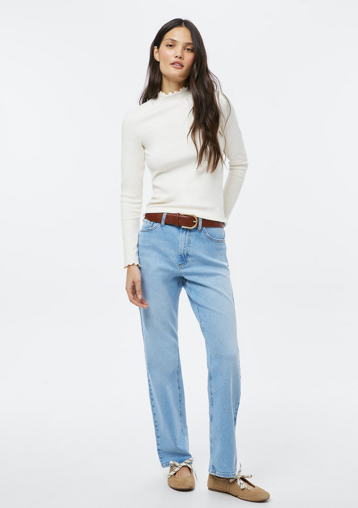 Calça Jeans Azul Hering Feminina Reta Cintura Alta