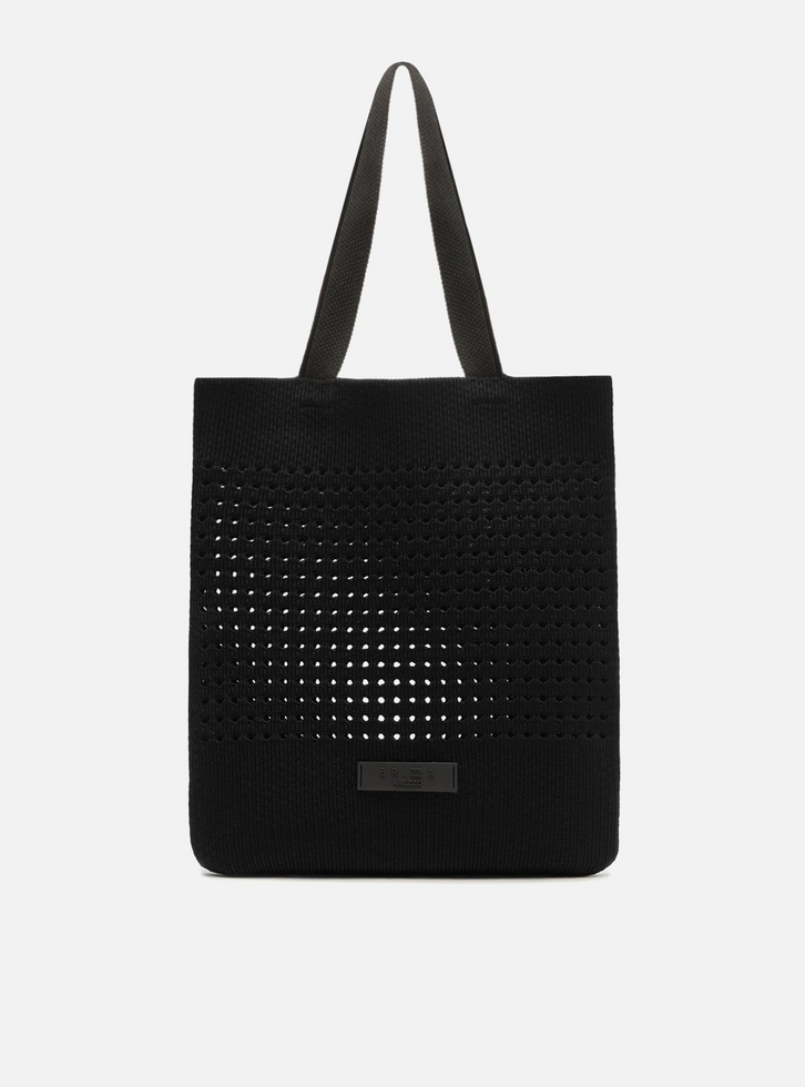 Bolsa Shopping Crochê Preto Grande Brizza | ZZ MALL