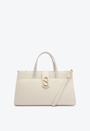 Bolsa Tote Branca Schutz Média Marge Couro