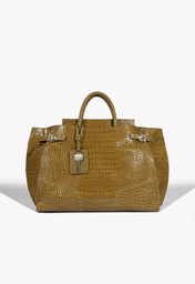 Bolsa Tote Grande Heaven Couro Croco Verde