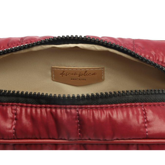 Bolsa Tiracolo Vermelha Matelassê Linear Média