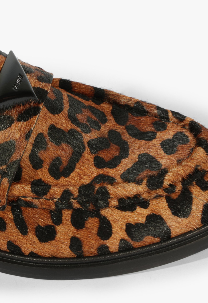 Mocassim Flat Couro Animal Print