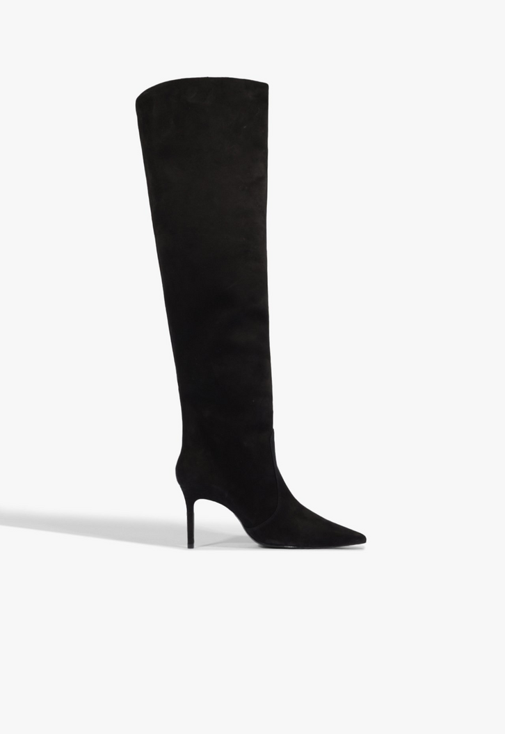 Bota Dressy Cano Longo Camurça Preto