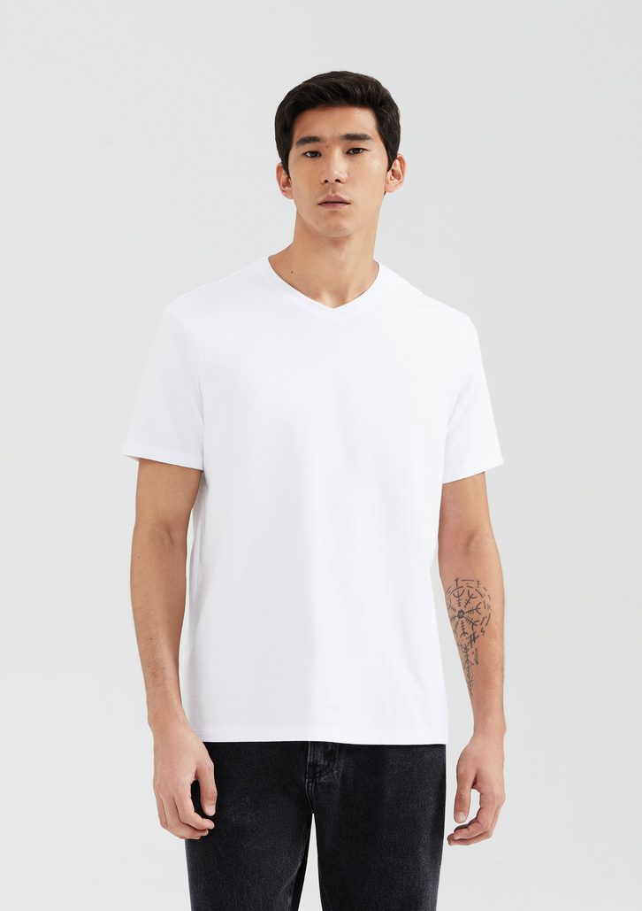 Camiseta Básica Masculina Branca Hering Manga Curta Comfort Super Cotton