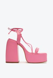 Sandália Plataforma Rosa Schutz Aretha Lace Up