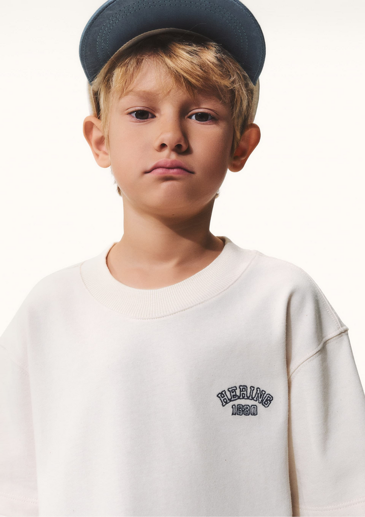 Camiseta Off White Hering Kids Infantil Menino Oversized Bordada
