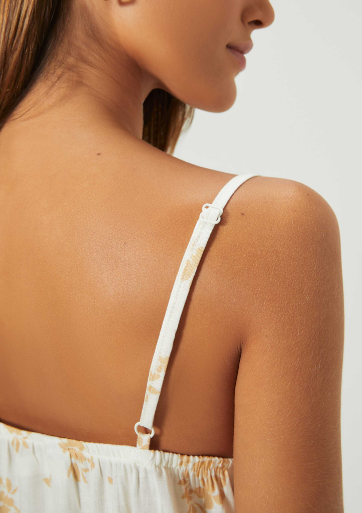 Pijama Off White Hering Intimates Curto Feminino Com Regata Em Viscose