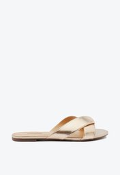 Rasteira Dourada Anacapri Shape Minimal