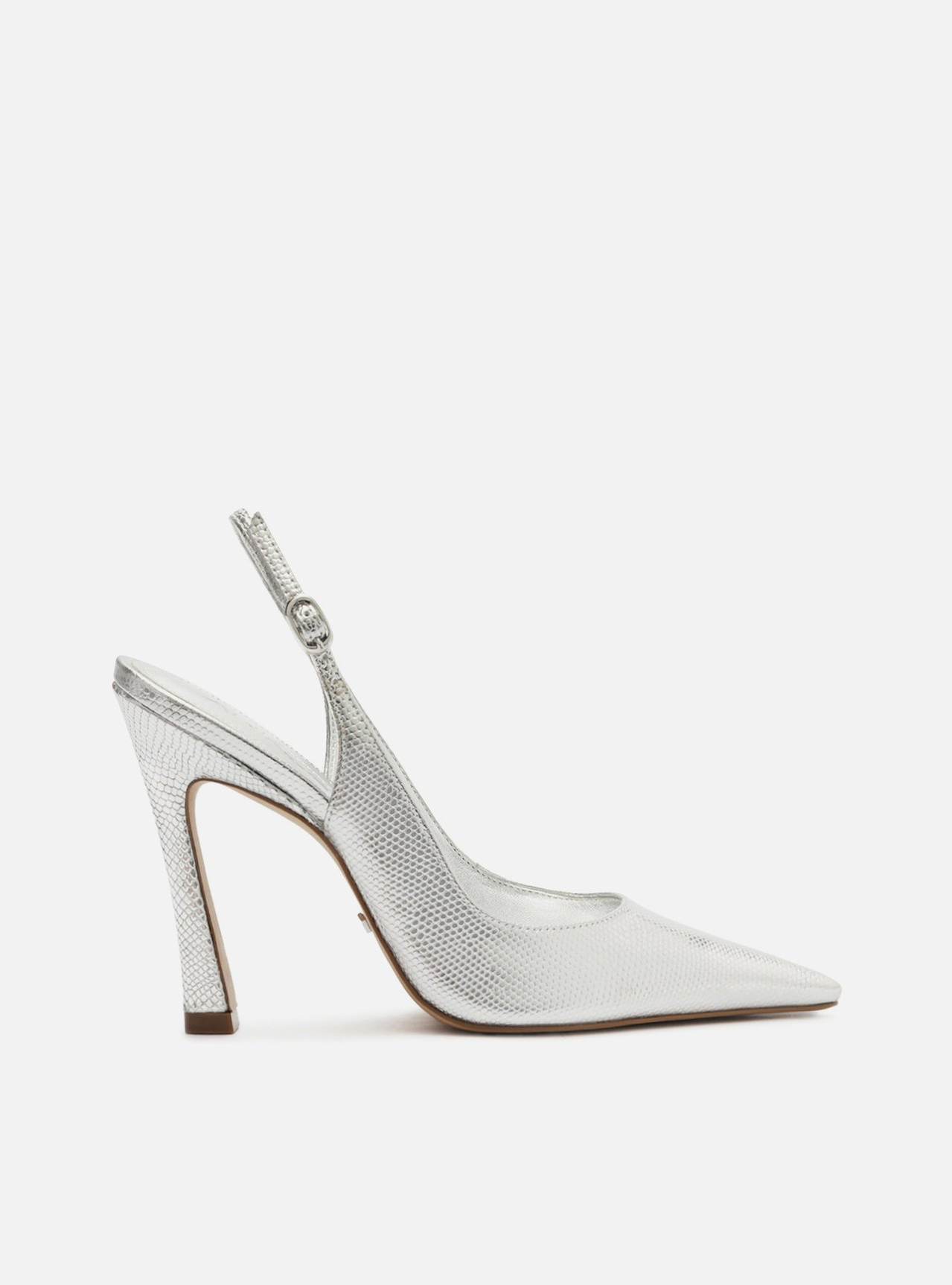 Scarpin Prata Arezzo Couro Salto Alto Slingback Esther | ZZ MALL