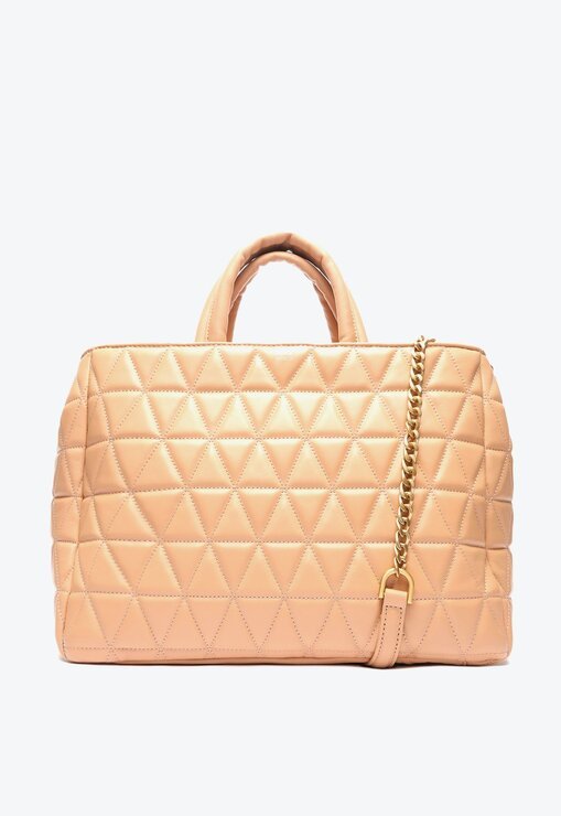 BOLSA TOTE AMÊNDOA SCHUTZ GRANDE NEW 944 COURO MATELASSÊ