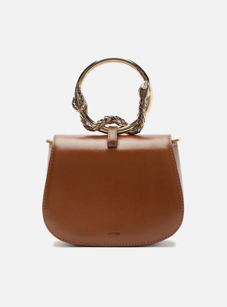 Bolsa Tiracolo Média Marrom Alça Metal | ZZ MALL